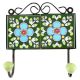 Ceramic Floral Tile Wall Hook in Forest Green